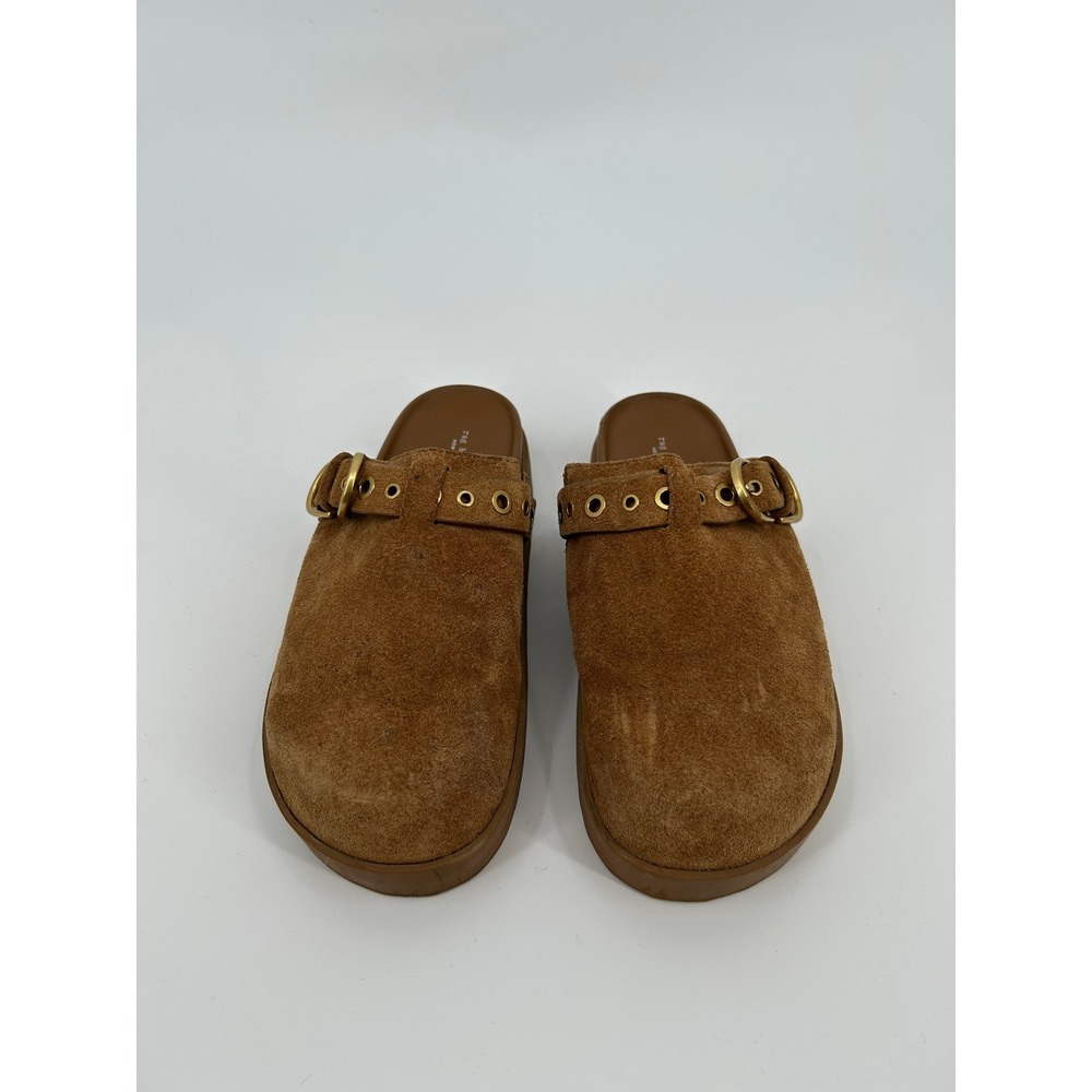 Rag & Bone Ansley Suede Platform Clogs Brown Buckle Mules Lug Sole Womens SZ 8 - Picture 12 of 16